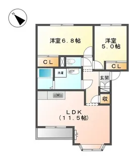 アシューレ【1階】の間取り