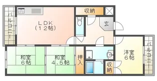 リバーサイド北別府【1階】の間取り