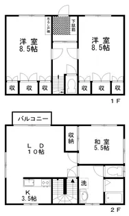 北海道釧路市若竹町【一戸建】の間取り