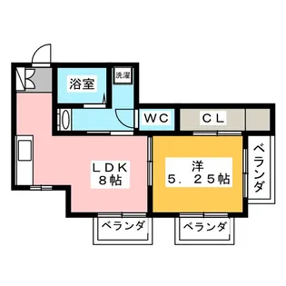 清水マンション【3階】の間取り