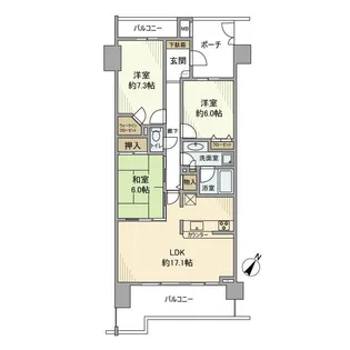 東京都八王子市並木町【マンション】の間取り