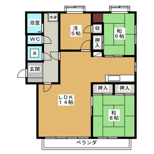 西坂ハイツ【5階】の間取り