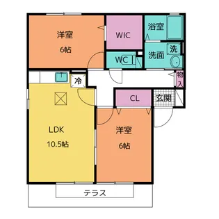 セジュールあいりすA【1階】の間取り