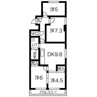 ソレイユフジ【6階】の間取り