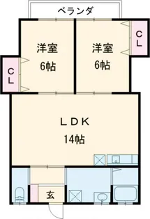 ラ・メゾン中原【1階】の間取り