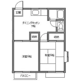 2DKの間取り画像