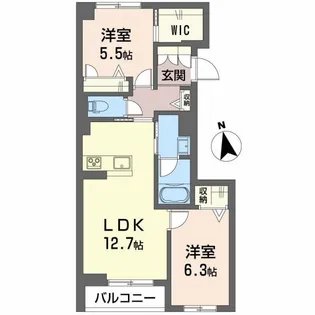 キャピターレウエスト【1階】の間取り