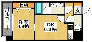 熊本県熊本市西区二本木3【マンション】の間取り