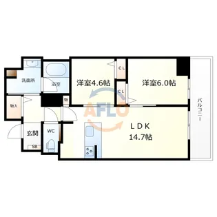 大阪府大阪市西区南堀江4【マンション】の間取り