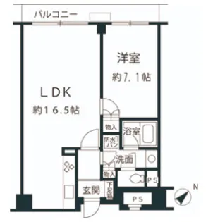 東京都中央区月島1【マンション】の間取り