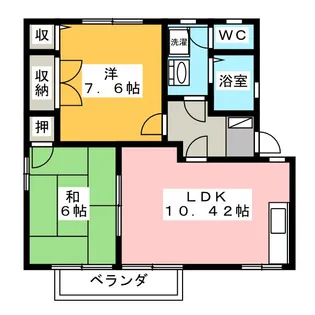 2LDKの間取り画像