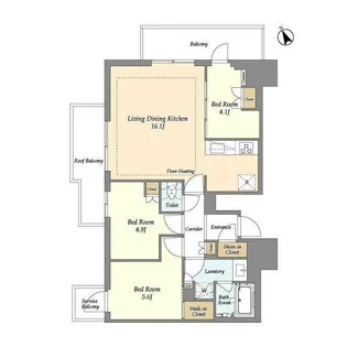 東京都荒川区西日暮里2【マンション】の間取り