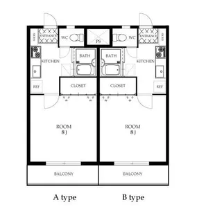 バーシティハウス泉A【4階】の間取り