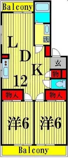 OMレジデンス一ツ家【3階】の間取り