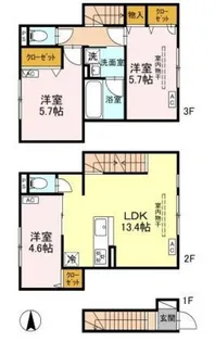 セレスティア竹ノ塚【2階】の間取り