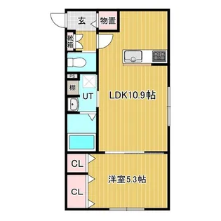 ヴィアルCity恵庭【4階】の間取り