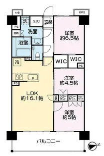 ザ・レーベン金沢大手門GalleriaGran【5階】の間取り