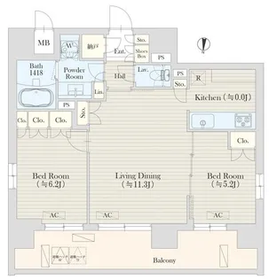 グランレスト渋谷大山町【7階】の間取り