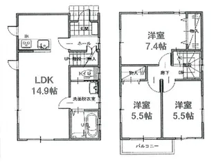 埼玉県川口市戸塚東1【一戸建】の間取り