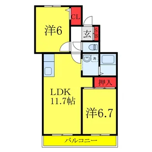 埼玉県蕨市錦町1【マンション】の間取り