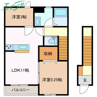 リーブルファイン大治田III1号棟【2階】の間取り