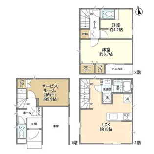 千葉県市川市稲荷木2【一戸建】の間取り