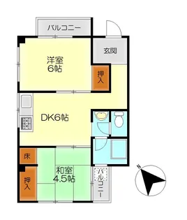 ペガサスマンション【4階】の間取り