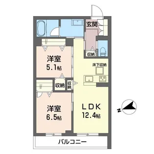 プレミール木更津【1階】の間取り