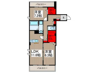 Cotton Lights Kawagoe【2階】の間取り