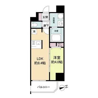 スプランディッド難波WEST【15階】の間取り