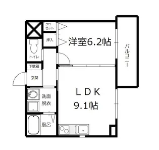 ポートミズキ観音【1階】の間取り