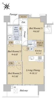 シティハウス巣鴨【13階】の間取り