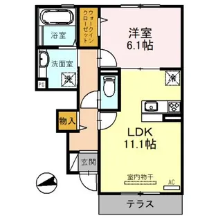 アシェル星田【1階】の間取り