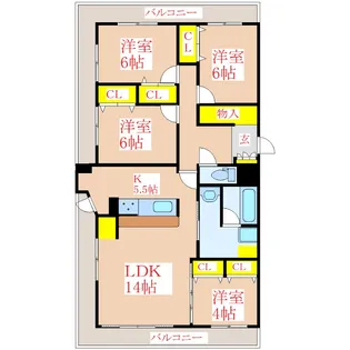 国分大善ビル【6階】の間取り