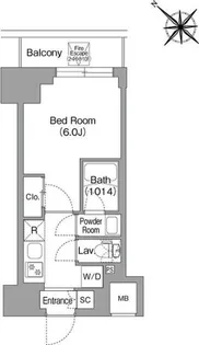 コンフォリア・リヴ横浜平沼【7階】の間取り