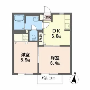 スカイヒルズ【2階】の間取り