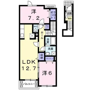 エテルノ ピアッツァ B【2階】の間取り