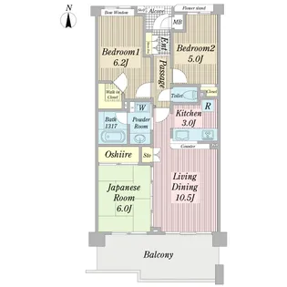 日吉本町南ガーデンハウスデイライトコート【2階】の間取り