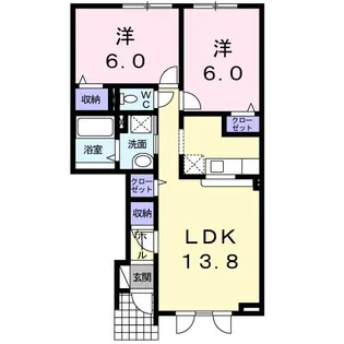 プリムローズ壱番館【1階】の間取り
