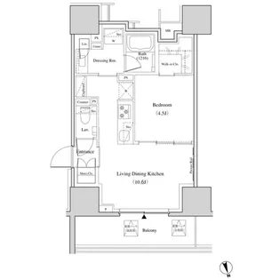 ザ パークハビオ北千住【2階】の間取り