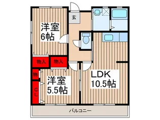 丸野レジデンス【1階】の間取り