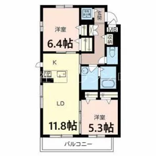 ブランシュール 泉【2階】の間取り