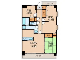 アメニティ日比野【4階】の間取り
