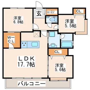 ル・ブノール大江【2階】の間取り