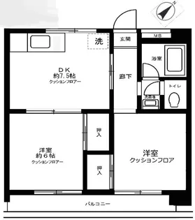 ダイヤモンドレジデンス南小岩【2階】の間取り