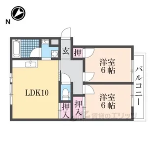 コーポ南生駒【4階】の間取り