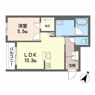 シャーメゾン イーストキャッスル【2階】の間取り