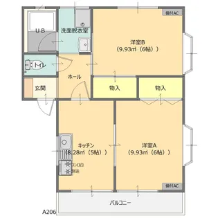 タイムレス大泉ウエストA【2階】の間取り
