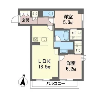 グローリィ・ヒルズ【2階】の間取り