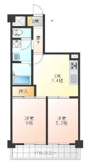 ダイアパレス国立【4階】の間取り